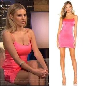 Alice and Olivia Nelle Neon Mini Dress in Pink